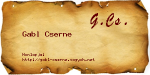 Gabl Cserne névjegykártya
